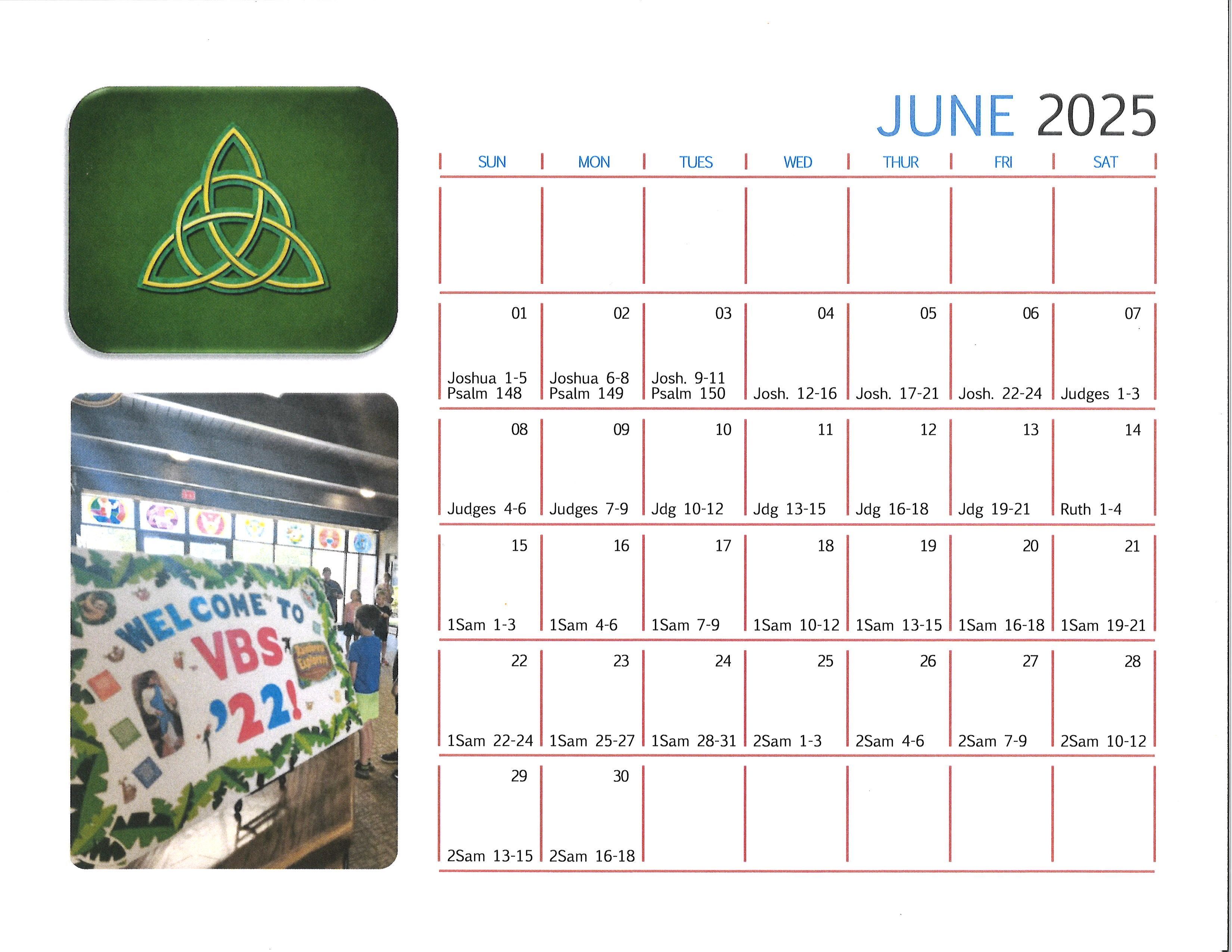 June Reading Calendar